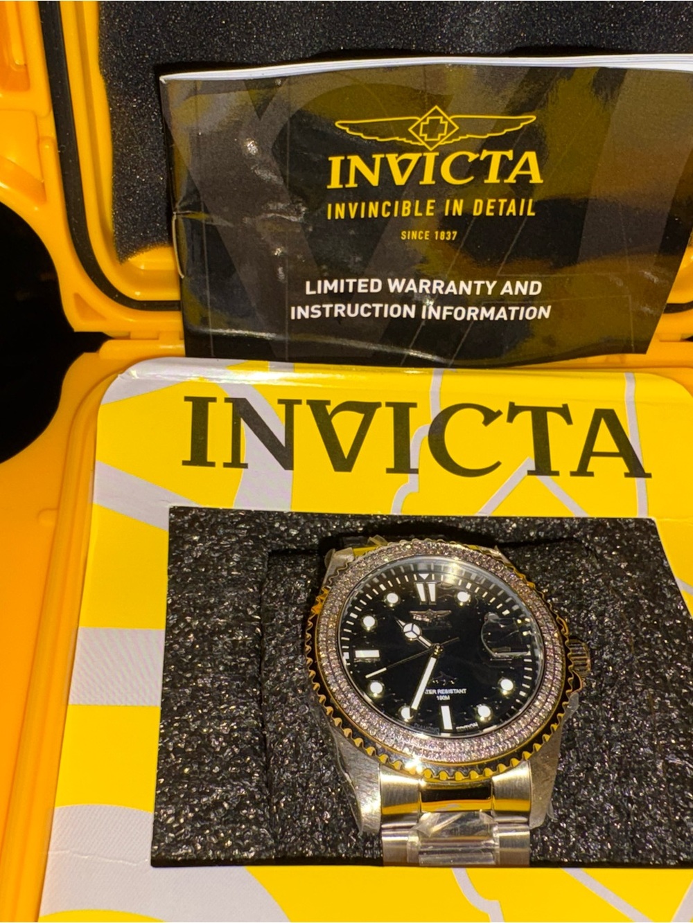 New Invicta Two-Tone Gold and Silver Bracelet Watch with Black Dial